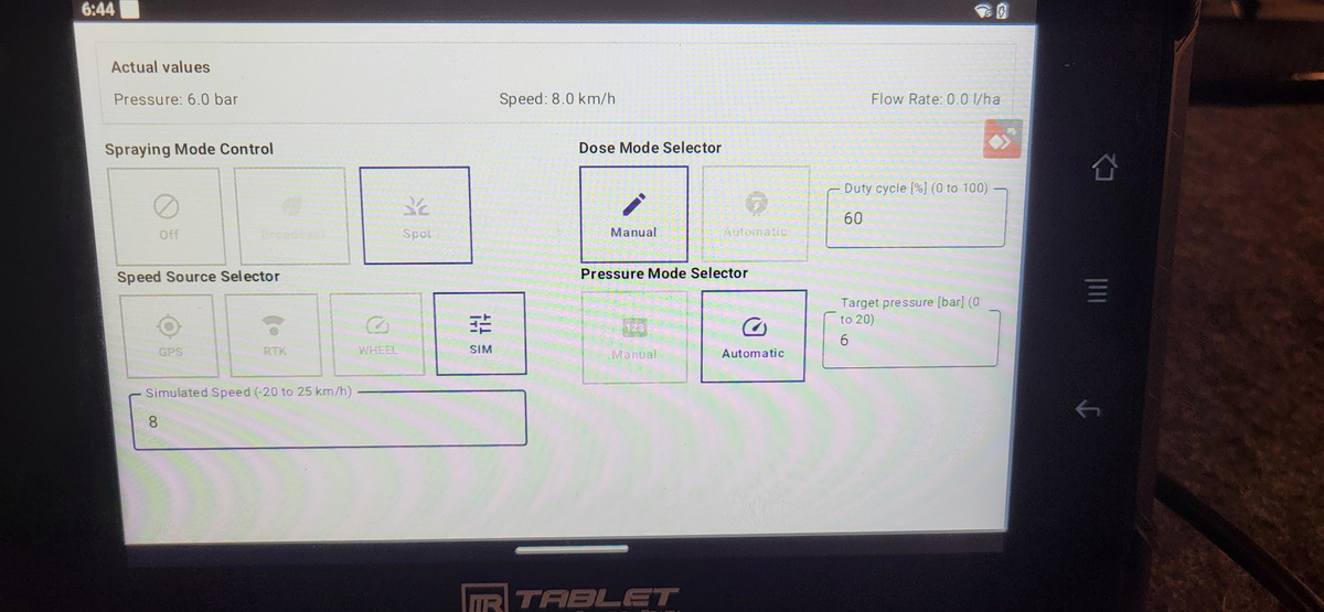 WeedEye Android control interface